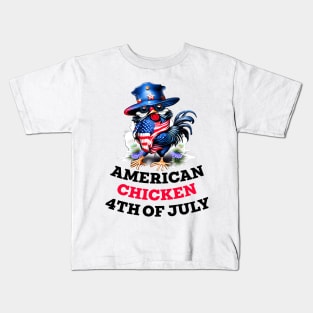 Funky Chicken in Stylish Hat Kids T-Shirt